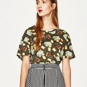 Zara Trafaluc Toast Short Sleeve Tee Short